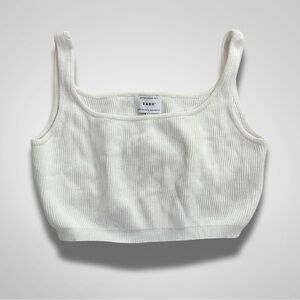 NWT Evalia White Ribbed Tank Top by Sabo